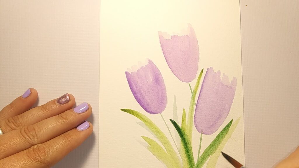 Painting leaves on Tulips